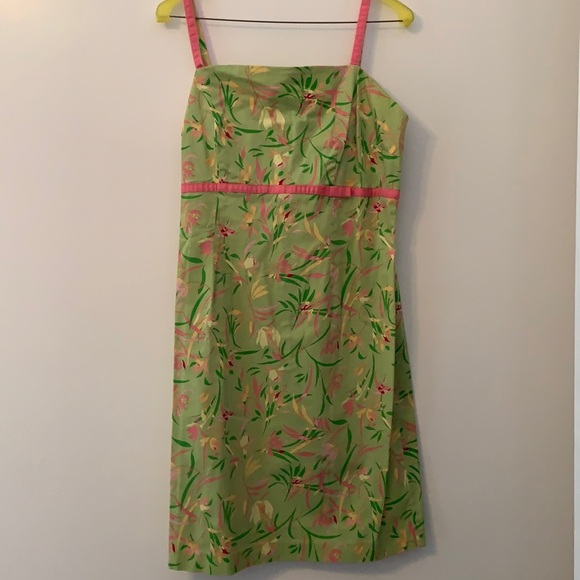 Light Green and Pink Floral Dress - Picture 1 of 4
